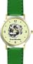 Bulldog (SC) Dog - WATCHBUDDY� DESIGNER DELUXE TWO-TONE THEME WATCH - Arabic Numbers-EMERALD ISLE STYLE - Light Green Dial with Green Leather Strap-Women's Size-Small