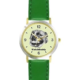 Bulldog (SC) Dog - WATCHBUDDY� DESIGNER DELUXE TWO-TONE THEME WATCH - Arabic Numbers-EMERALD ISLE... by WatchBuddy