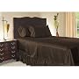 Twin (66" x 104") Brown Luxury Satin Flat Sheet