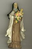 St. Therese Patron Saint Statue - 3.5" - Ceramic Painted