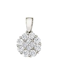 14K White Gold Diamond Clustaire Pendant (chain NOT included)