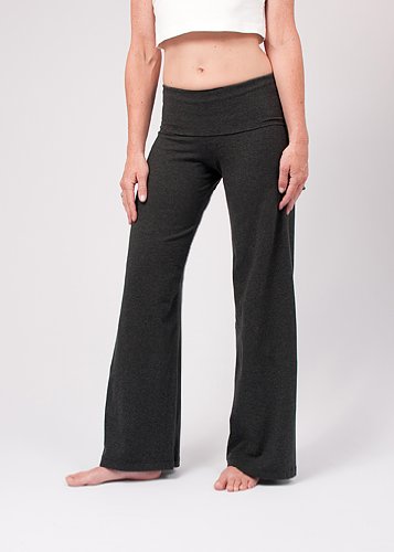 Hard Tail Contour Rolldown Wide Leg Yoga Pants - Dark Charcoal