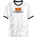 T-Shirt Ringer White " Property Of Macedonian Nation / Flag Transfer " Macedonia Country