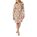 Nick & Nora&reg; Womens Flannel Sleepshirt - Pink Santa Monkey