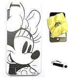 BUKIT CELL Disney Minnie Mouse Flexible TPU SKIN Protector Case Cover (Minnie Sketch) for Apple iPhone 5 / 5G (Fits any carrier) + Bukit Cell Trademark Lint Cleaning Cloth + Metallic Detachable Touch Screen STYLUS PEN with Anti Dust Plug