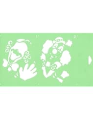 12" x 7" (30cm x 17.5cm) Reusable Flexible Plastic Stencil (2 STEPS) for Cake Design Decorating Wall Home Furniture Fabric Canvas Decorations Airbrush Drawing Drafting Template - Funny Circus Clown