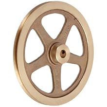 Boston Gear G1220 Grooved Pulley, Fits Round Belts 0.1875" or Smaller, 0.250" Face, Brass