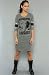 Harajuku Lovers The Baby Bars Long Sleeve Dress in Vintage Heather Gray,Dresses for Women