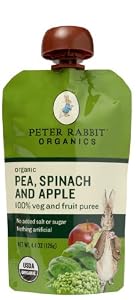 Peter Rabbit Organics, Pea, Spinach and Apple Puree, 4.4-Ounce Pouches (Pack of 10)