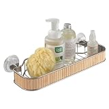InterDesign Formbu Power Lock Suction Shelf, Bamboo