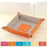 Cathy's Concepts Curacao Leather Trinket and Coin Tray, Blue