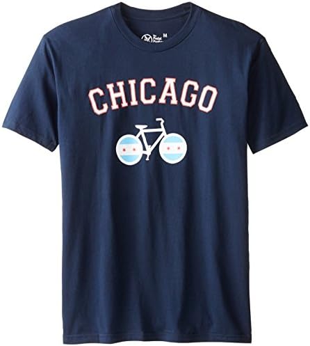 Pedal Pushers Club Ride Chicago Tee, Medium, Navy