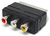 RCA to SCART Adapter - 3x Composite RCA Phono Socket to 21 Pin Scart Plug - Connect PS2, Wii, Xbox, PlayStation, Gamecube, NES, SNES and more!