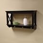 Sourcing Solutions X-Frame Bathroom Wall Shelf, Espresso Finish