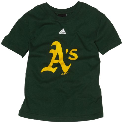 MLB Boys' Oakland Athletics Team Logo Short Sleeve Tee, Hunter, Large