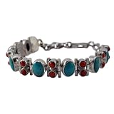 Sterling Silver Coral Turquoise Bracelet, # 5