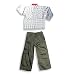 Mish Mish - Boys Long Sleeve Plaid Pant Set, Grey, Brown