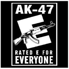 Abziehbild Sto�stange Aufkleber Pkw Helm Gep�ck-AK-47 Wandposter-Stil "rated E for everyone"