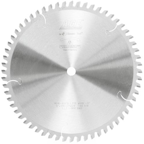 Amana Tool A.G.E. Series MD10-606TB Thin Kerf Sliding Compound Miter & Radial Arm 10-Inch x 60 Tooth ATB 5/8 Bore Saw Blade