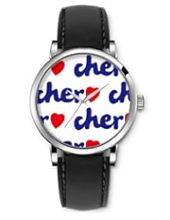 SPRAWL Aanalog Fashion Series Silver Ladies Watches of Genuine Black Leather Strap,Unique Wrist Watch for Women Girls Designed with Cher