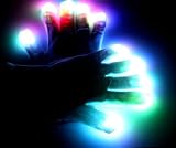 Raver Blacked Out Gloves RGB LED 7 Colors Light Show Gloves