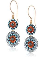 Miguel Ases Iolite Hydro-Quartz Circle Drop Earrings