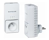 Netgear - Pack de 2 adaptateurs CPL Ethernet  Powerline AV 200 Mbit/s avec prise femelle int�gr�e