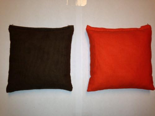 Regulation Cornhole Bags 17 COLORS Handmade Top Quality (Set Of 8) (Brown/Orange)