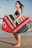 Surfster S3 Limited Inflatable Bodyboard / Boogie Board (Red) with a Pump, leash and sling bag