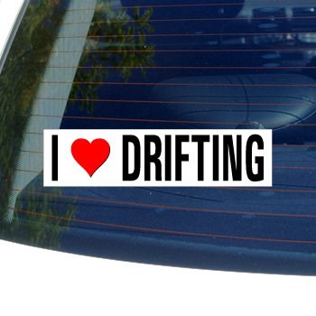 I Love Heart DRIFTING Window Bumper Sticker