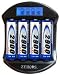 Zeikos ZE-DQC3950 Rapid 1 Hour LCD AA/AAA Battery Charger with 4 AA 2900mAh Batteries Included (Black)