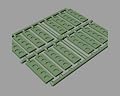 Sprue of 16 (10 x 40mm) Rectangular Five Holed Bases