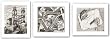 Drawing Hands, Waterfall, and Relativity Set by M.C. Escher 7.75"x9.25" Art Print Poster