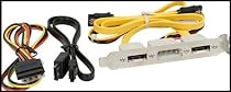 2x External S-ATA (eSATA e-SATA) Slotblech Bracket mit Stromversorgung inklusive Datenkabel und Stromkabel