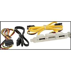 Gigabyte 2-faches e-SATA eSATA Serial S-ATA extern Slotblech Bracket mit Strom- und Datenkabel