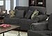 Coaster 504402 Colton Traditional Love Seat with 100% Klin Dried Premium Frame Rolled Arms Sinuous Spring Base and Throw Pillows in Smokey Grey