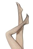 Ladies 1 Pair Elle Tights Fishnets With Back Seam - One Size - Black