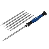 uxcell　精密ドライバーセット　ブラック　ブルー　両頭　ハンドツール　6点セット