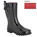 Capelli New York Shiny Solid with Side Pull Loops Ladies Short Rain Boot