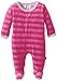 Magnificent Baby Baby-Girls Hot Pink Berry Velour Footie with Applique