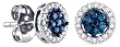 Beautiful White Gold Blue and White Diamond Earrings ** SPECIAL **