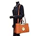Dasein Faux Buffalo Leather Studded Expandable Hinge Handle Satchel, Shoulder Bag, Handbag, Tablet Bag, iPad Bag