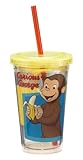 Vandor 49114 Curious George12 oz Acrylic Travel Cup with Lid and Straw, Multicolor