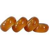 Elegant Glass Colored Napkin Rings, Coordinate with our Linens, Set of 6 or 12, 6 Amber