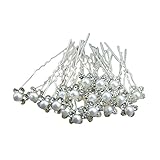 Lovely 20Pcs Wedding Bridal Pearl Flower Rhinestone Crystal Hair Clip Pins Bridesmaid