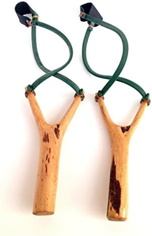 Set for 2 Catapult Shot Sling Kit By Thai Style Handmade Tamarind Wood Unique Classic: Hunting Slingshots Outdoor Sports