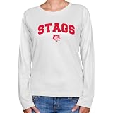 NCAA Fairfield Stags Ladies White Logo Arch Long Sleeve Classic Fit T-shirt