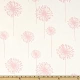 54'' Wide Premier Prints Dandelion White/Bella Pink Fabric By The Yard
