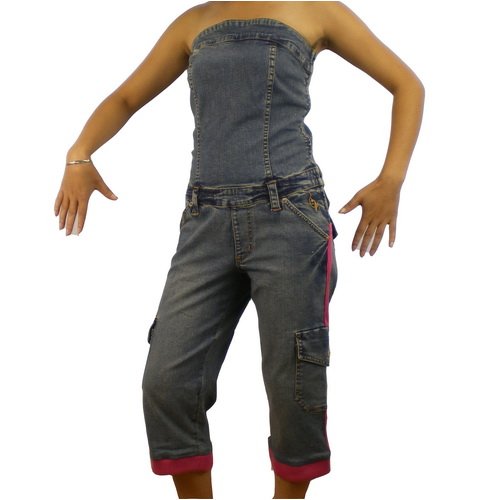 Women's Baby Phat strapless denim jumpsuit