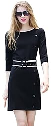 Polyester Spring Fall Winter Belted Sweater Party Dress/Tunic 